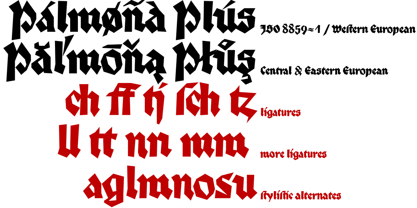 Palmona Plus Normal Font preview